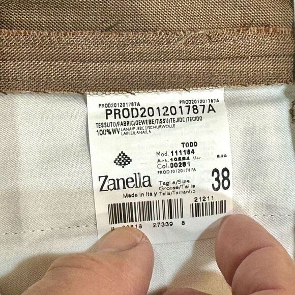 Zanella Todd Brown Flat Front Dress Pants. Size 36. - Picture 7 of 9